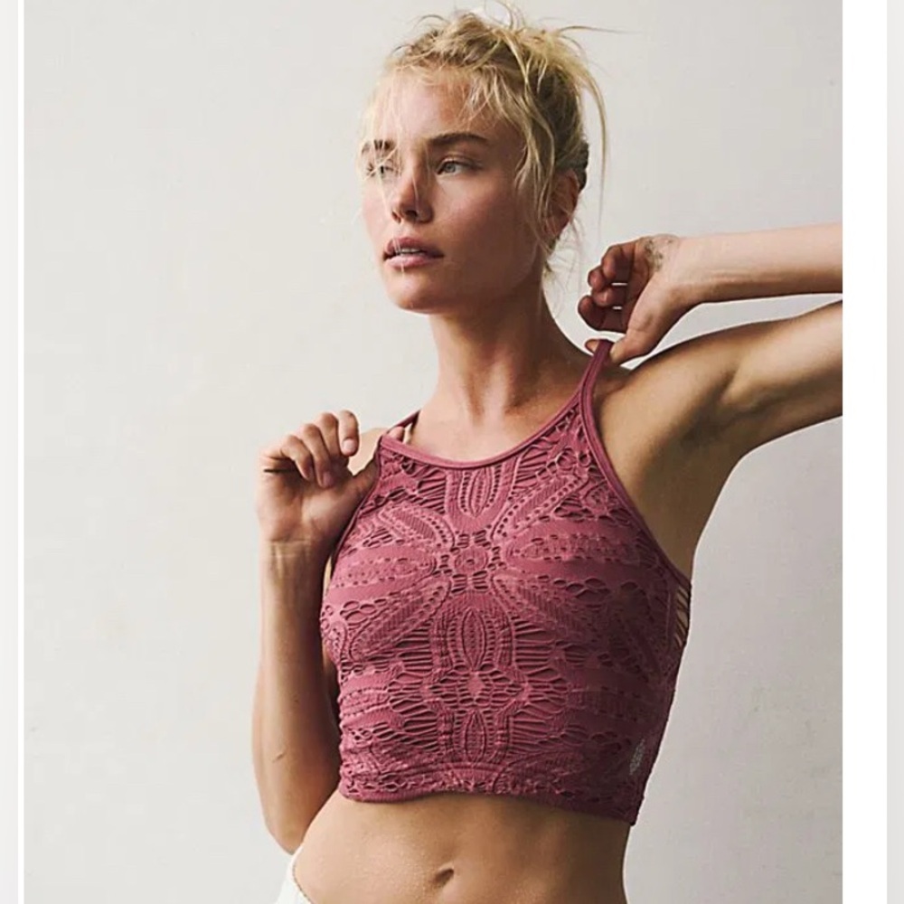 Free People Movement Happiness Runs Floral Crop Tank NWOT